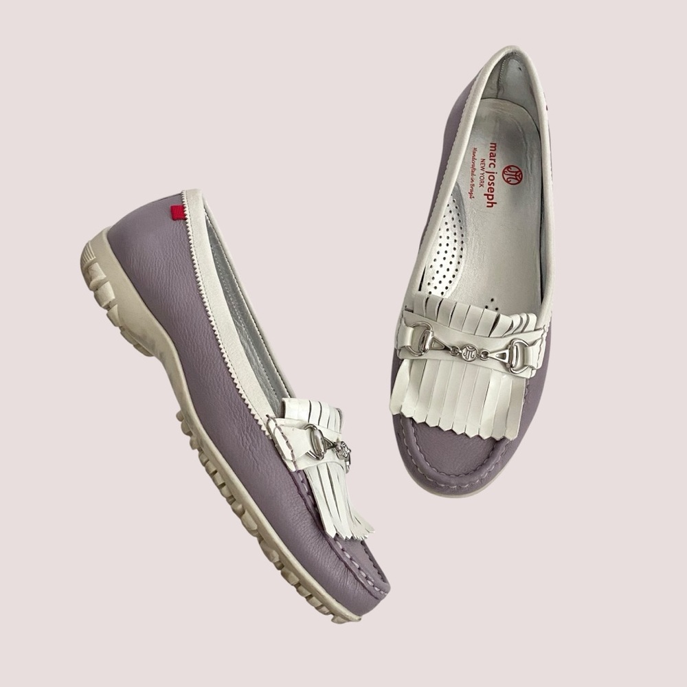 Marc Joseph New York Womens Lexington Purple Moccasin Golf Shoes Size 9.5